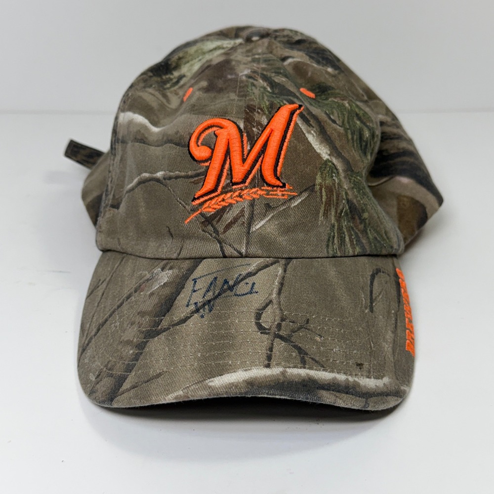 MLB Milwaukee Brewers Baseball Hat Men OSFA Camo Orange Gorpcore Outdoors Sporty